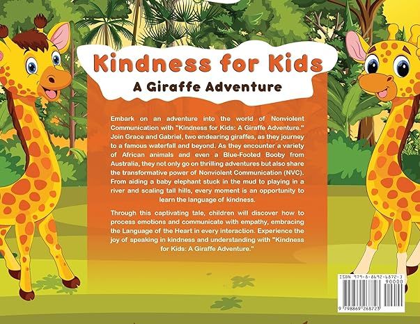 子どもたちへの優しさ キリンの冒険の本の裏表紙