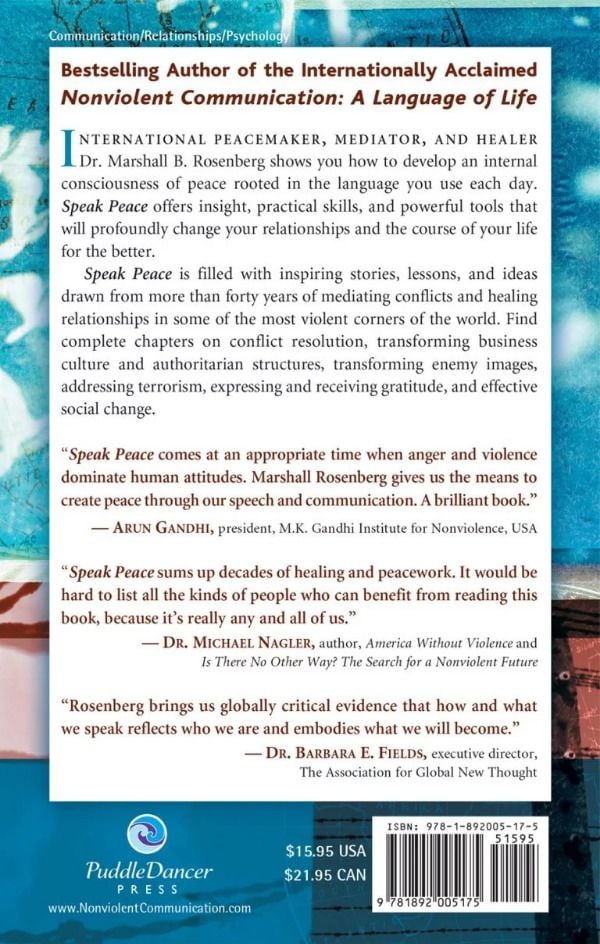 Speak Peace in a World of Conflict, back cover